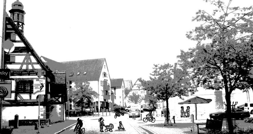 Maichingen-Ortskern-schwarzweiss